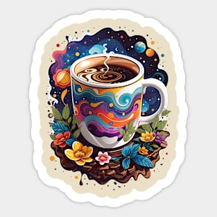 Digital Art Cup Mood Galaxy Sticker